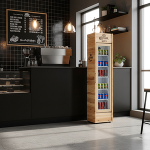 Refrigerador Exhibidor de Jugos con Puerta de Vidrio, Diseño Delgado, Temperatura Única, para Almacenamiento de Bebidas Energéticas, Venta al por Mayor - Product Image 1