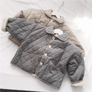 Veste matelassée à col rabattu pour garder au chaud pour garçon, manteau d'hiver en polaire, vente en gros - Product Image 3