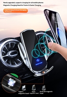 Support de téléphone pour voiture avec chargeur sans fil et fixation sur grille d'aération, support de navigation rapide pour smartphone