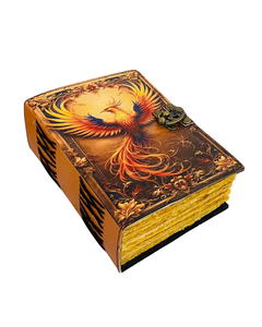 Phoenix Grimoire Leather Journal Handmade Vintage <b>Book</b> of Shadows Embossed Notebook <b>Blank</b> Pages for Writing Drawing and Notes - Product Image 3