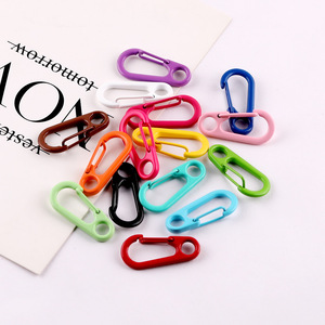 Colorful Zinc Alloy Carabiner Keychain <b>Mini</b> Hook Portable DIY Jewelry Accessory <b>Backpack</b> Rope Clip Metal Spring Ring - Product Image 3