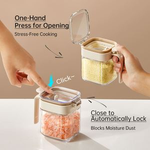 Wholesale Moisture-Proof 400ml Pepper Herbs <b>Spice</b> <b>Jar</b> Plastic Salt Seasoning <b>Jars</b> for Kitchen Cooking Barbecue - Product Image 4