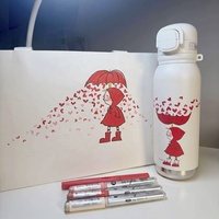 Botella Infantil Ecológica de Acero Inoxidable, Termo Personalizable con Caja de Regalo Creativa