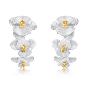 Style français rétro papillon <span class=keywords><strong>orchid</strong></span>ée plante boucles d'oreilles femmes romantique S925 argent Clip-on élégant frais en gros - Product Image 6