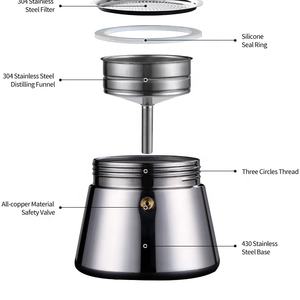 เครื่องชงกาแฟโมก้าพอทแบบถอดประกอบได้ SEECIN ทำจากแก้วใส ใช้กับเตาได้ พร้อมฝาปิด สำหรับ<span class=keywords><strong>ชง</strong></span><span class=keywords><strong>กาแฟ</strong></span>เอสเปรสโซ - Product Image 6