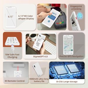 Bigme HiBreak Pro สมาร์ทโฟน 5G ขนาด 6.13 นิ้ว แรม 8GB ความจุ 256GB ระบบปฏิบัติการ Android 14 สีขาว หน้าจอ E Ink โทรศัพท์มือถือ Republic - Product Image 3