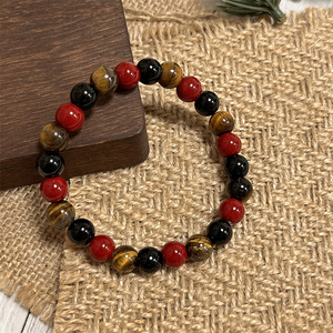 Sức mạnh bên trong biểu hiện Vòng đeo tay pha lê 8 mm Vòng Đỏ jasper Hổ Mắt đen <span class=keywords><strong>Onyx</strong></span> bên trong sức mạnh Vòng đeo tay tinh thần Quà Tặng - Product Image 5