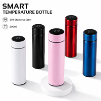 Botella de Agua Inteligente con Pantalla de Temperatura de 500 ml, Termo Digital LED de Acero Inoxidable 304 con Aislamiento al Vacío, para Regalo