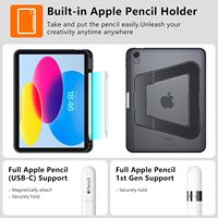 Nouvelle coque de protection pivotante 2026 pour iPad 10e/11e génération et Air 10,9/11 pouces avec emplacement pour stylet