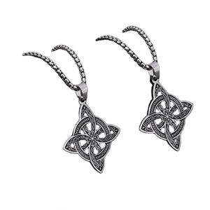 Collar Antideslustre con Colgante de Nudo Celta Irlandés Vintage, Collar Vikingo de Acero Inoxidable para Hombre y Mujer, Collar de Acero de Titanio - Product Image 1