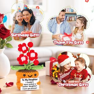 Agantree to My Daughter Fiore in Lana all'Uncinetto Regalo di <span class=keywords><strong>Compleanno</strong></span> e Laurea per Adolescenti e Adulti - Decorazione Trendy per la Casa - Product Image 6