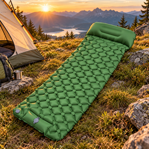 Matelas de couchage gonflable individuel en TPU avec pompe à pied intégrée, léger, forme enveloppe, résistant à l'humidité, 2 saisons, écologique - Product Image 2