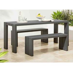 Ensemble de meubles de jardin en aluminium pour restaurant de style moderne, <span class=keywords><strong>table</strong></span> longue et bancs de jardin en aluminium - Product Image 1