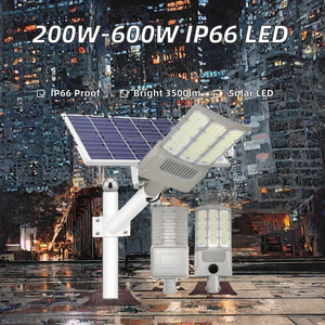 200W-600W IP66 방수 <span class=keywords><strong>LED</strong></span> 태양광 가로등 야외 정원용 알루미늄 바디 리모컨 배터리 CE/FCC 인증 6000K - Product Image 2
