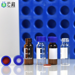 Vial de muestra Blue Cap de 1.5 ml, de vidrio transparente marrón, para cromatografía líquida, vial para headspace. - Product Image 4