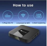 Boîtier TV intelligent TX Super 8K Android 10 avec processeur Quad Core, 2 Go de RAM et 16 Go de stockage