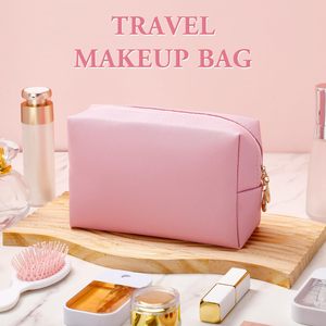 Nueva Bolsa de Cosméticos Portátil de Viaje con Logotipo Personalizado, Bolsa de Aseo de Gran Capacidad con Cierre, Impermeable, Linda Bolsa de Maquillaje de PU - Product Image 3