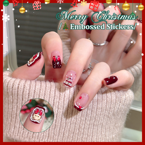 Autocollants pour ongles de Noël Miss Gooey, tête de renne, flocon de neige blanc, gel pour ongles, décalcomanies pour ongles, imperméables, autocollants 3D ultra-fins - Product Image 3