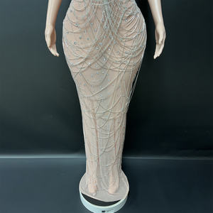 Novance Y5569 Prodotti Più Venduti Abiti da Sera di Lusso con Catene di Strass Argentati e Glitter <span class=keywords><strong>Vestito</strong></span> Lungo Elegante per Donna - Product Image 5