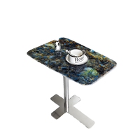 Table basse en marbre vert vintage minimaliste Table d'appoint traditionnelle pour salle à manger ou chambre à coucher Table Console de thé pour meubles