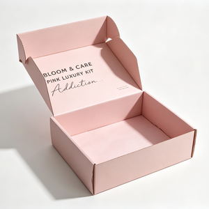Corrugated Mailer <b>Box</b> Full Color CMYK Printing Beauty E Commerce Packaging Self Locking Bottom Kraft Board Matt Lamination - Product Image 2