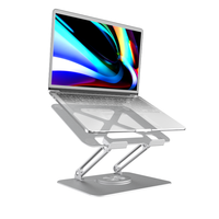 Support d'ordinateur portable en alliage d'aluminium rotatif à 360°, pliable, portable et réglable, pour ordinateurs portables et tablettes de 14 à 17,3 pouces - Vente en gros usine