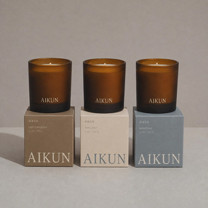 Bougie parfumée artisanale vintage AIKUN en cire de soja dans un bocal en verre pour la décoration de la maison, aromathérapie, cadeau - Product Image 1