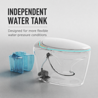 WC intelligent avec réservoir d'eau indépendant, commande vocale mains libres, éclairage nocturne ambiant, expérience d'ouverture lumineuse LED, OEM ODM