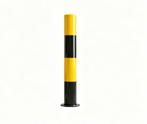 Borne de délimitation fixe de 76 mm avec bandes réfléchissantes noires et jaunes – Visibilité jour et nuit - Product Image 1