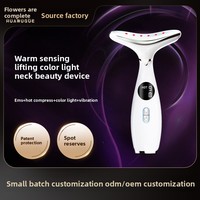 Appareil de massage pour le cou, beauté photonique, micro-courant, vibration, chauffage, raffermissement, lumière colorée pour le visage, utilisation universelle, 3 modes, 9 niveaux