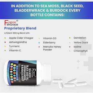 Cápsulas de Extracto de Musgo Marino Premium, Aceite de Semillas Negras, Ashwagandha, Mejora el Sistema Inmunológico, 60 Cápsulas de Musgo Marino - Product Image 3