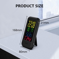 Jam Alarm Digital Lcd multifungsi, jam dinding untuk orang tua, jam temperatur kalender Lcd