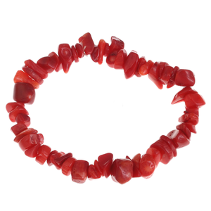 Pulsera de Coral Rojo Natural Elástica Estilo Económico, Cuentas Teñidas, 6x1mm-10x8mm, Longitud: Aprox. <span class=keywords><strong>7.4</strong></span> Pulgadas 1126788 - Product Image 2