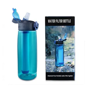 Toptan lüks sağlam sızdırmaz sağlıklı açık yürüyüş kamp filtre arıtma ile doğrudan içme plastik su şişesi
