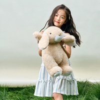 Peluche Lapin Super Douce en Polyester Bobova, Compagnon de Sommeil Brodé en Coton PP, Cadeau d'Anniversaire pour Garçons et Filles