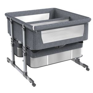 <span class=keywords><strong>Berceau</strong></span> double portable amovible pliable <span class=keywords><strong>en</strong></span> hauteur réglable <span class=keywords><strong>pour</strong></span> bébé avec épissure Caractéristiques du grand lit <span class=keywords><strong>pour</strong></span> l'équipement de jeu d'activité - Product Image 5