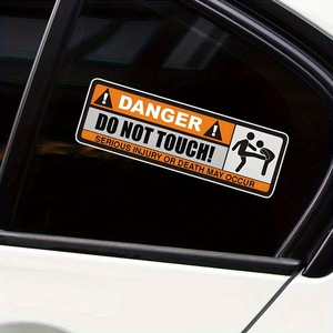 Autocollants magnétiques personnalisés pour pare-chocs de voiture, faible MOQ, autocollants logo, imperméables, en PVC écologique, signal d'avertissement de danger pour vitres de voiture - Product Image 5