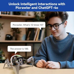 Ván Sunfounder Picrawler AI Robot Kit Đối Với <span class=keywords><strong>Raspberry</strong></span> Pi5/4/3B +/3B/Zero 2W, Chatgpt-4o Kích hoạt, Python, FPV (RPI Không Bao Gồm - Product Image 2