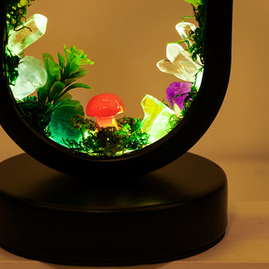 Lámpara <span class=keywords><strong>de</strong></span> Noche Ovalada <span class=keywords><strong>de</strong></span> Cristal Natural con Forma <span class=keywords><strong>de</strong></span> Hongo, Decoración Ambiental para Mesa <span class=keywords><strong>de</strong></span> Noche, Regalo - Product Image 3