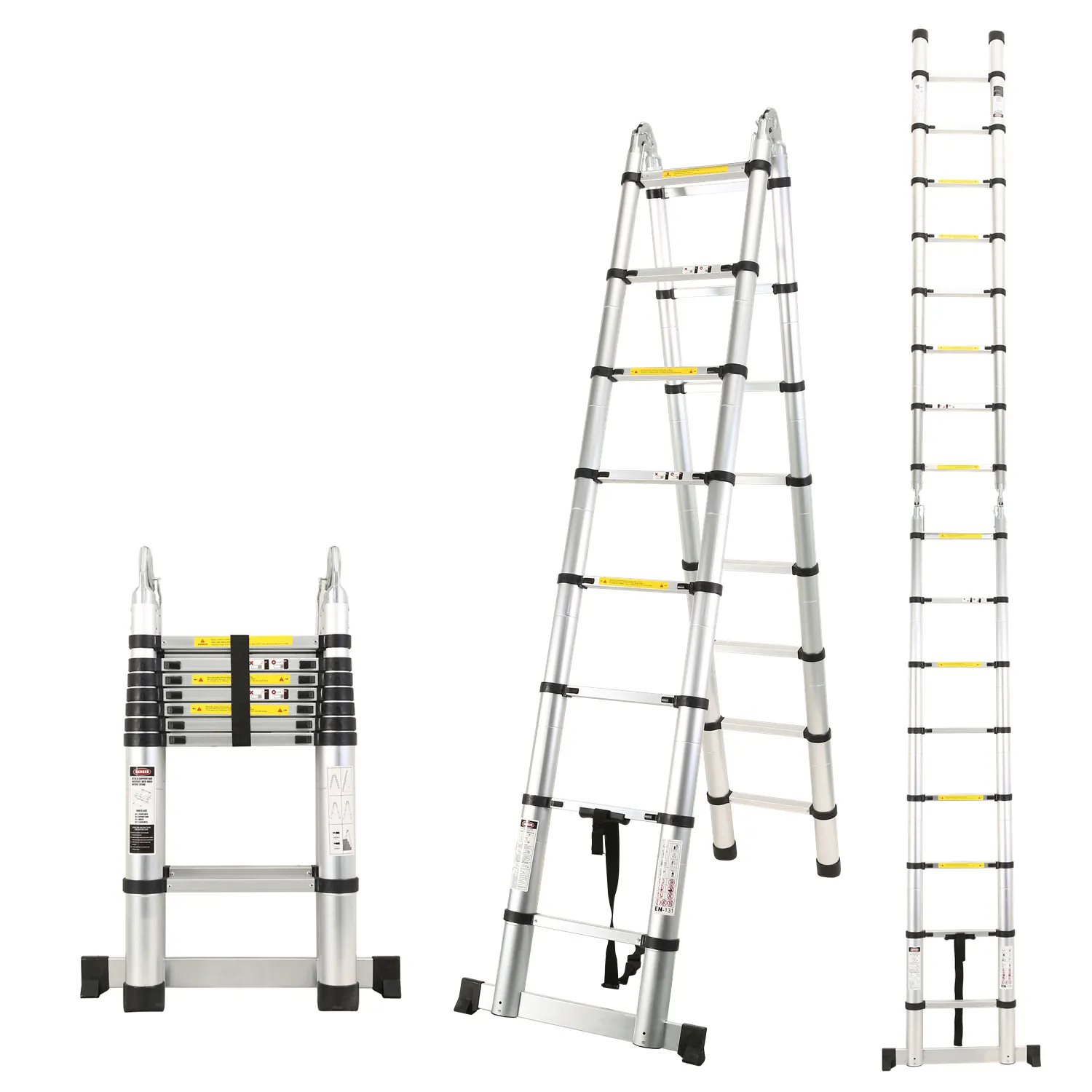 Hete Verkoop 16,5 Ft Lidl Multifunctionele Aluminium Boomgaard Ladder Telescopische Verlengladder Intrekbare Vouwtrap