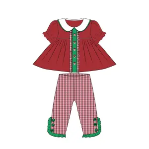 Yihui Set Pakaian Anak Perempuan ODM&OEM Short Sleeve And Middle Knee Length Woven Embroidery Baby Girls Clothing Sets
