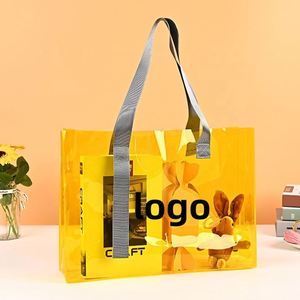 Bolsa de Mano de PVC Transparente Iridiscente, Colorida, de Gran Capacidad, con Dos Asas, para Compras, Picnic y Actividades Diarias - Product Image 1