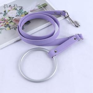 Guinzaglio piatto in pelle di lusso con manico unico anello riciclato guinzaglio per cani da corsa - Product Image 4