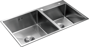 Évier de cuisine en acier inoxydable SUS304 brossé satiné 540x440mm, cuve simple, avec robinet extractible intégré - Product Image 6