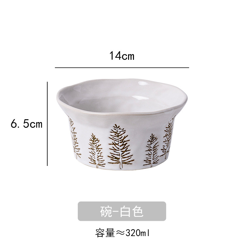 Christmas tree-white 5inch bowls