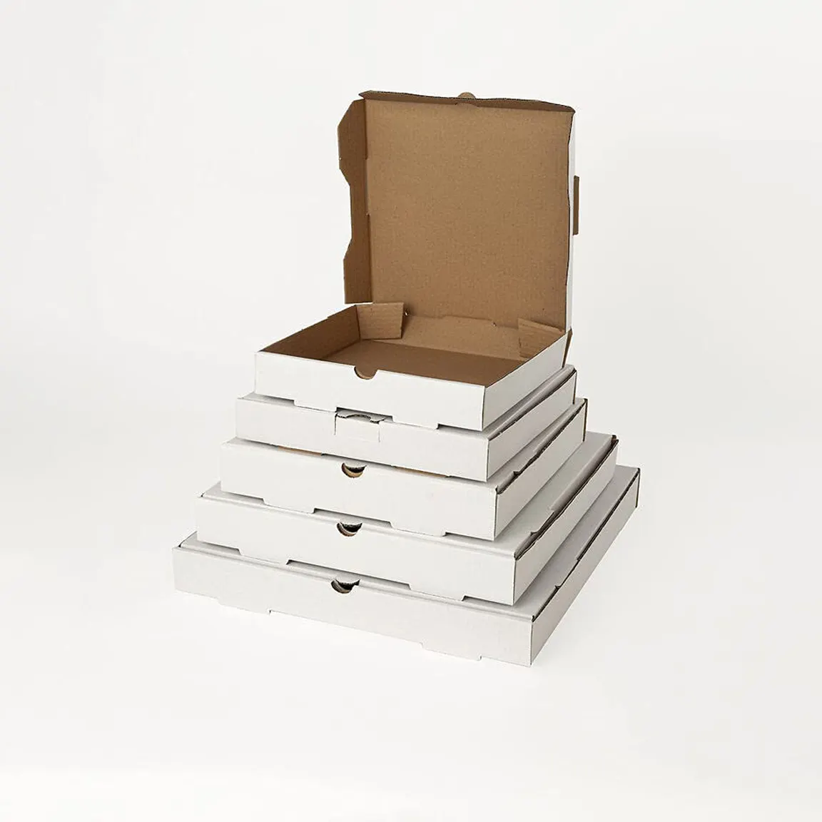 Boîte à pizza blanche en papier ondulé de conception personnalisée