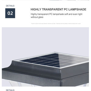 Applique murale solaire Led, imperméable conforme à la norme Ip65, éclairage d'extérieur, applique murale, idéal pour un jardin, 2 unités - Product Image 6