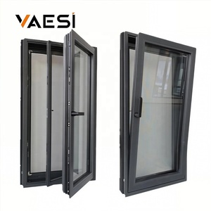 <span class=keywords><strong>Finestra</strong></span> di alluminio di inclinazione e di giro dell'ufficio domestico con lo schermo insonorizzato doppie finestre <span class=keywords><strong>a</strong></span> singolo battente di vetro temperato - Product Image 1