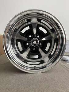 ล้อโฮลเด้น4.5นิ้ว5X120.65ขัดผิวด้าน GTS Sprint 15X10.0 ET-25พื้นหลังเป็นล้อขัดพื้นผิวขัดเงาด้วยมือพร้อมแผ่นแทรกสีดำ - Product Image 3