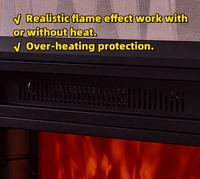 Insert de cheminée électrique moderne en bois décoratif avec flamme LED, télécommande, lumière décorative, insert de cheminée en verre OEM
